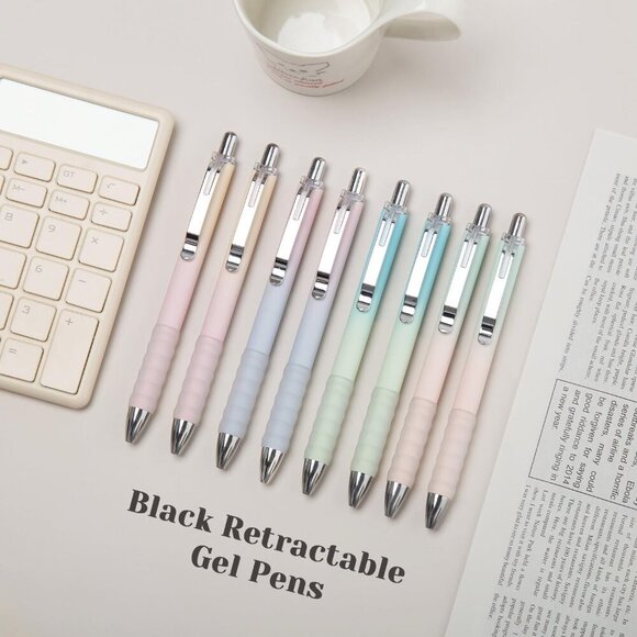 Gel Pens Medium Point 0.7mm Black Ink Gel Pen Retractable Cute Pens for Smooth W - Picture 3 of 7